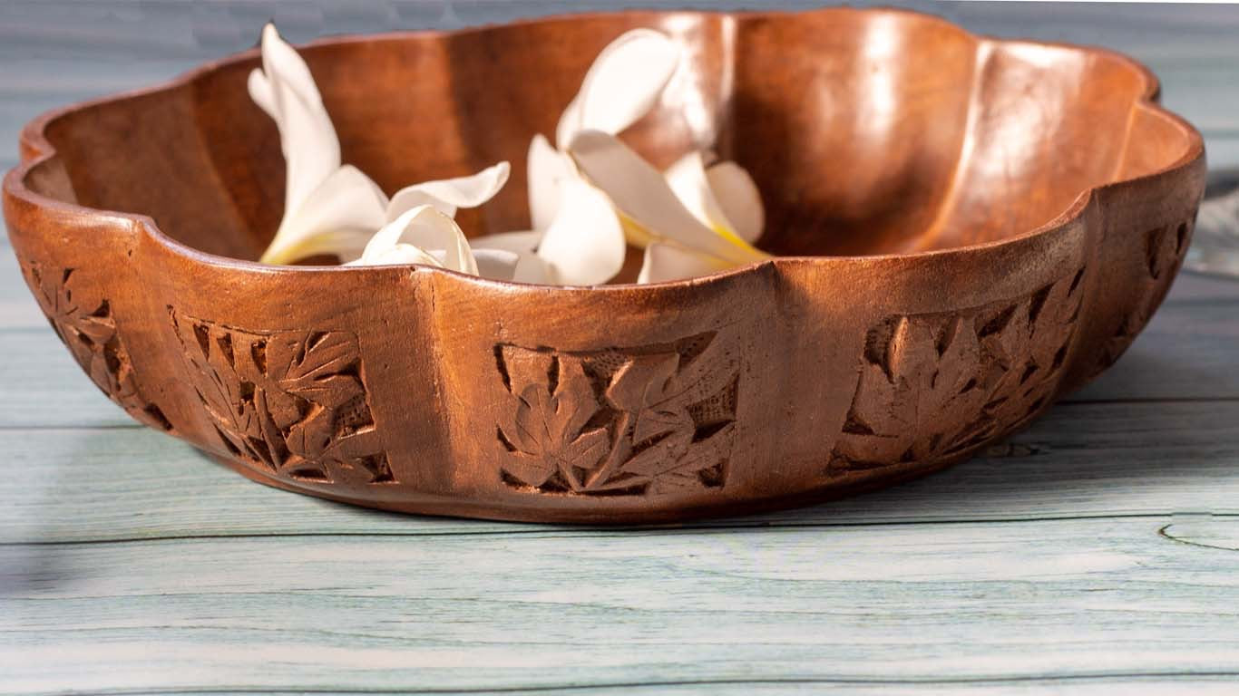 walnut wood handcrafted bowl